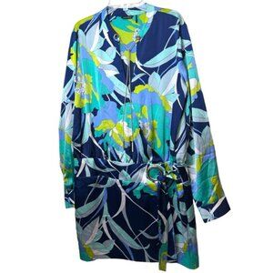 Marciano Wrap Dress Print Chain Rivets Rings Tie Belt Sexy Draped Lightweight M